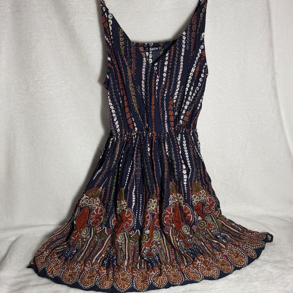 SHEIN Multicolor Boho Mini Dress